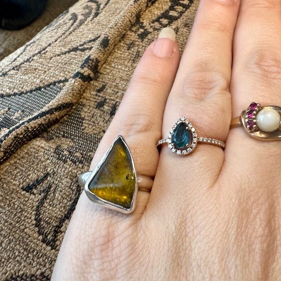 Green Amethyst and sterling silver ring. - Picture 12 of 14